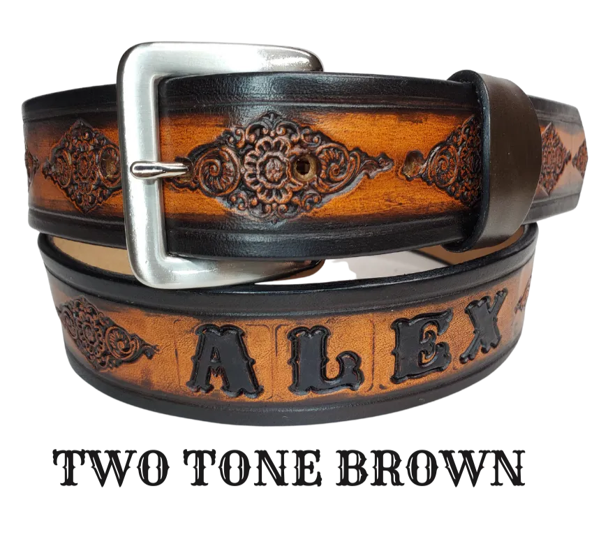 Diamond in the Rough Name Leather Belt