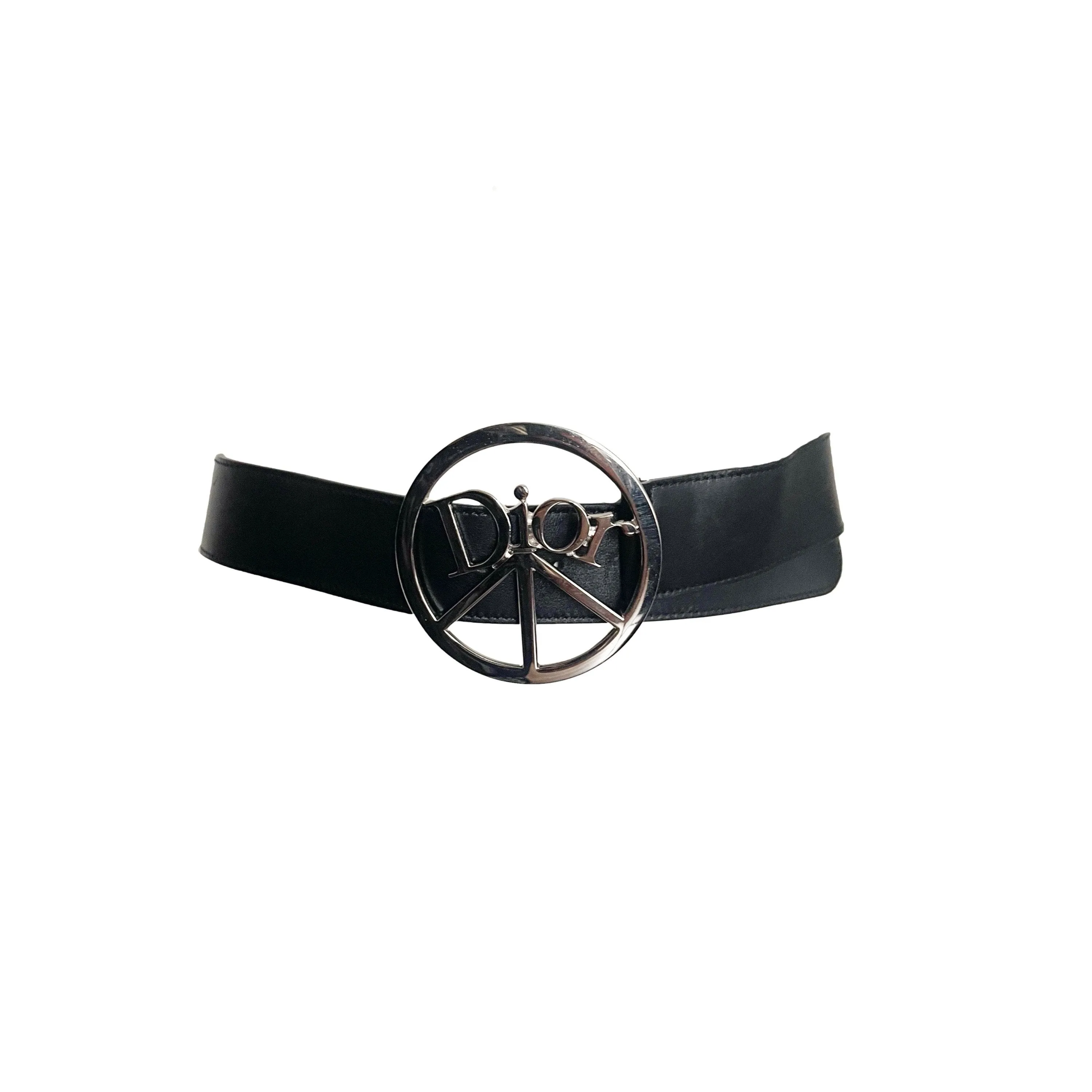 Dior Black Logo Charm Belt