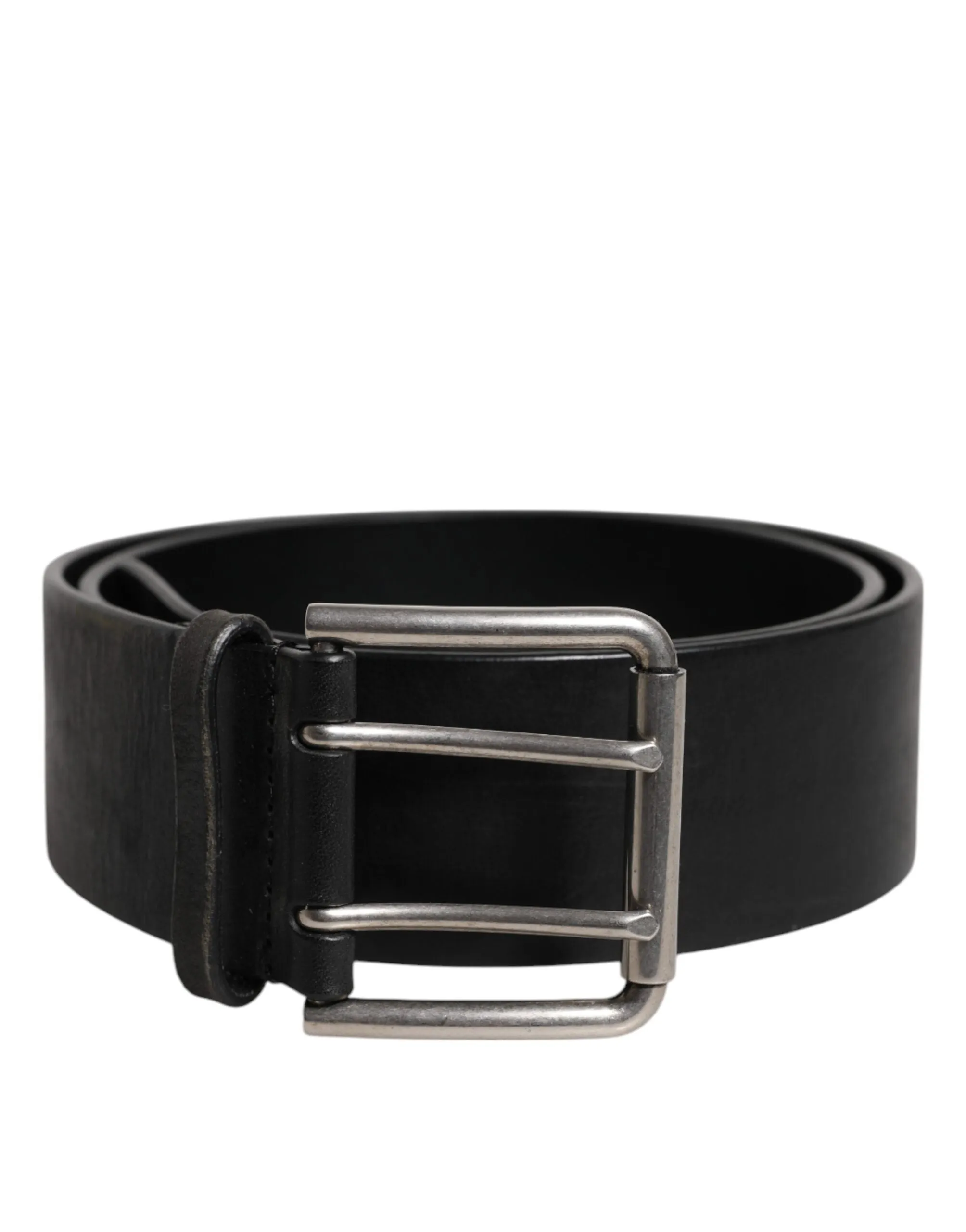 Dolce & Gabbana Black Leather Metal Buckle Classic Belt