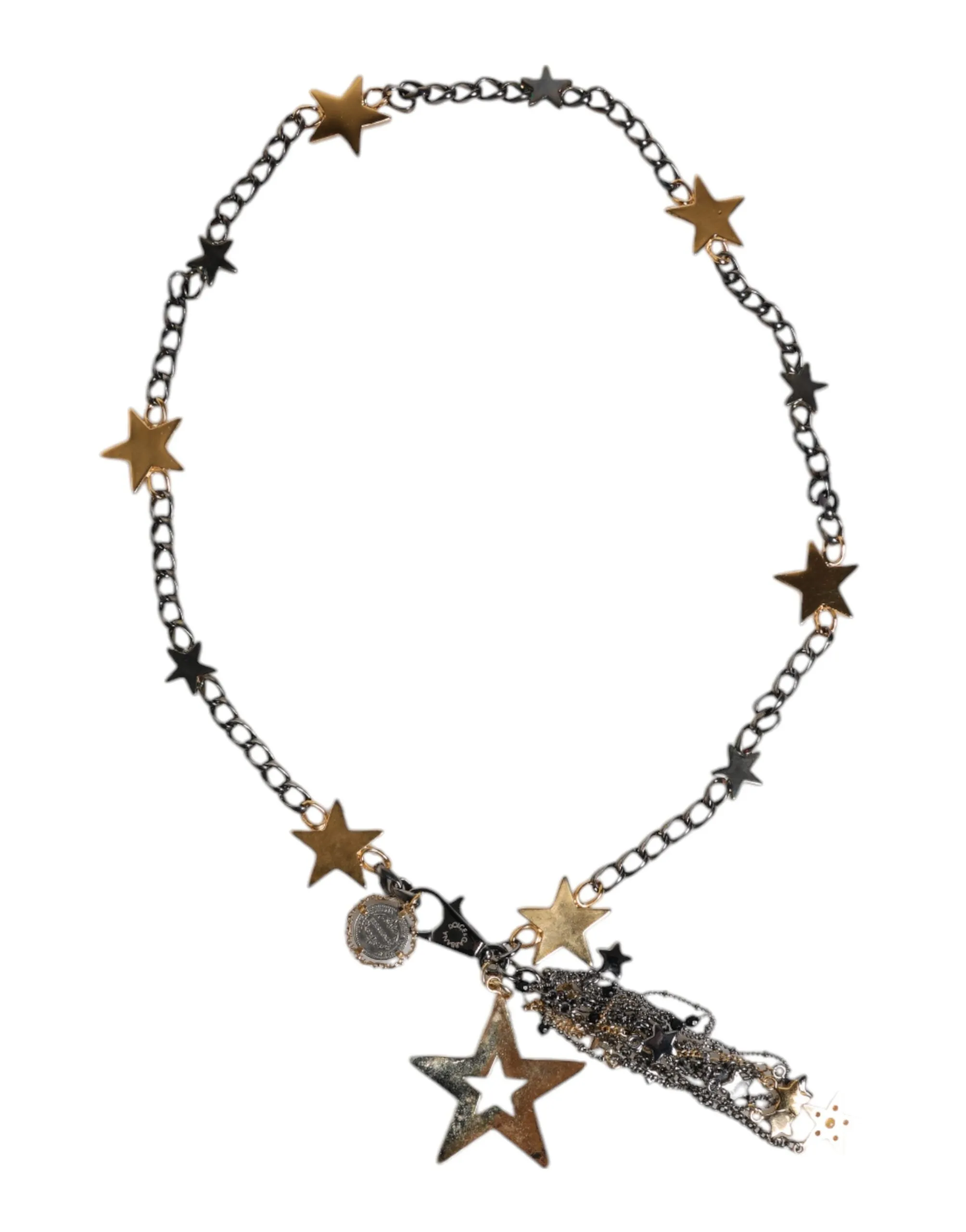 Dolce & Gabbana Silver Gold Brass Embellished Waist Chain Belt