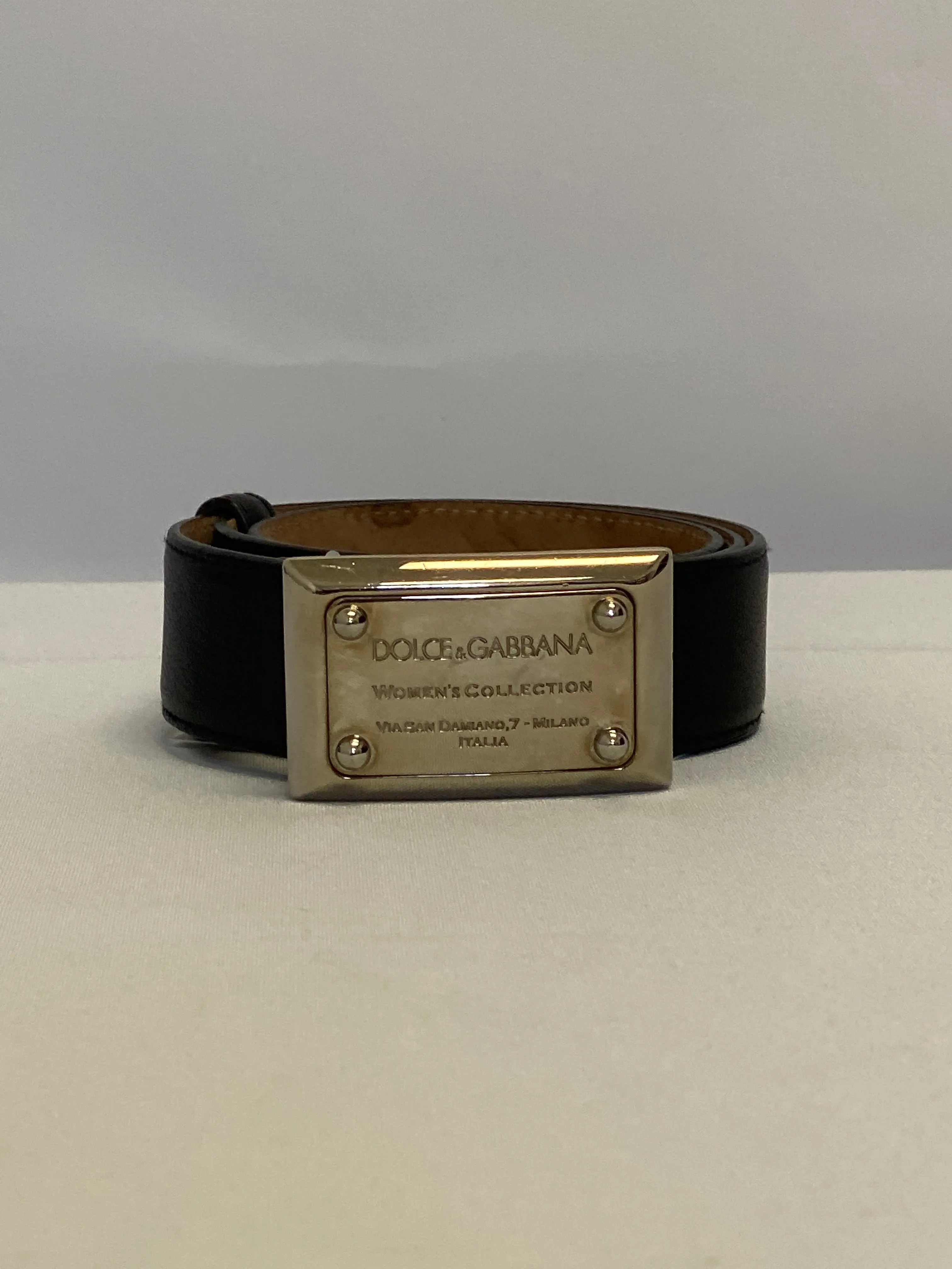 Dolce and Gabbana Black Leather Belt