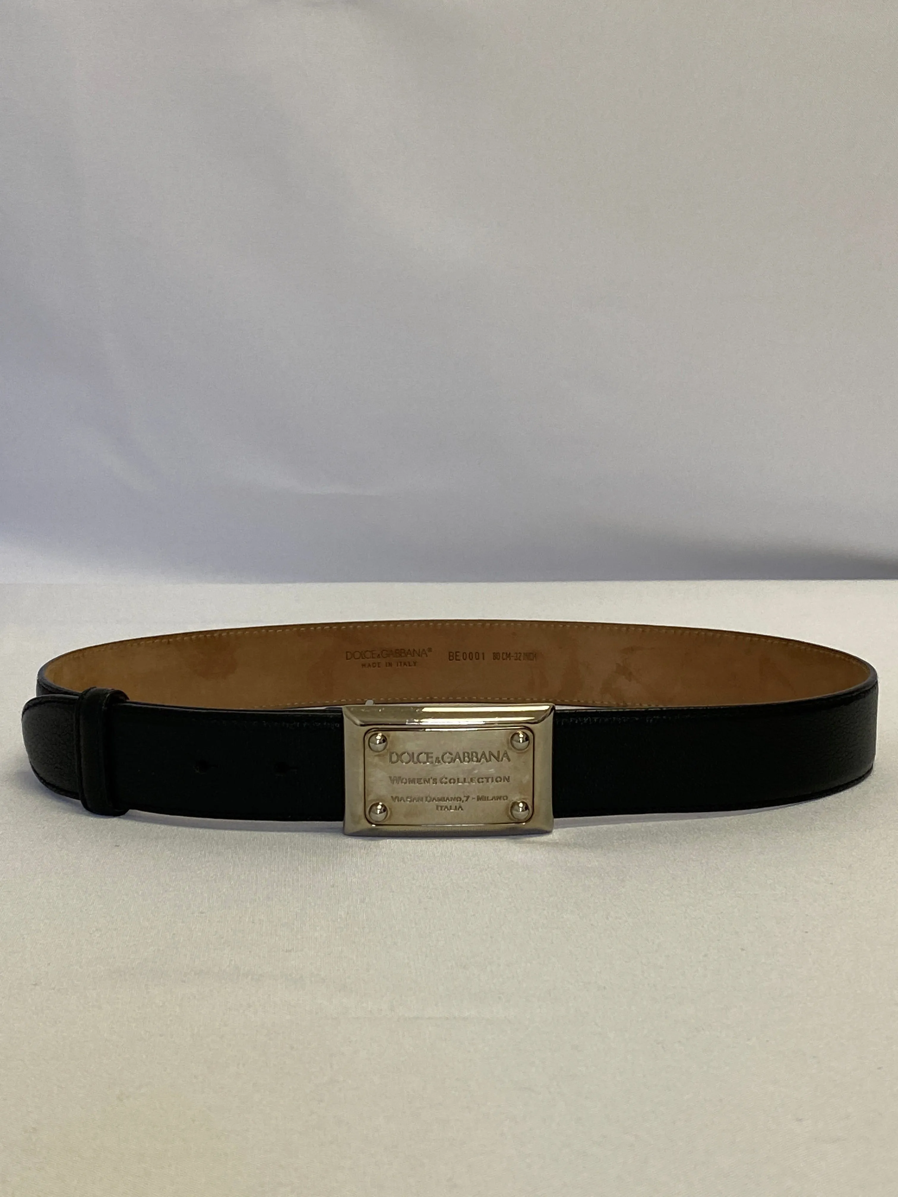 Dolce and Gabbana Black Leather Belt