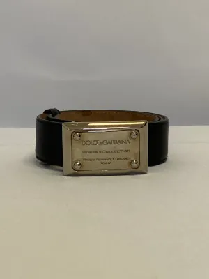 Dolce and Gabbana Black Leather Belt