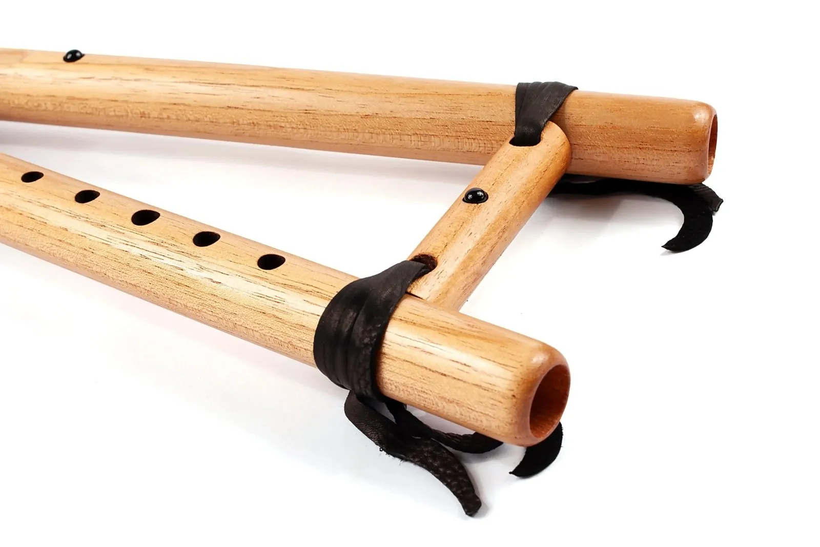 Double Drone Flute Two Hawks in A - Spanish Cedar