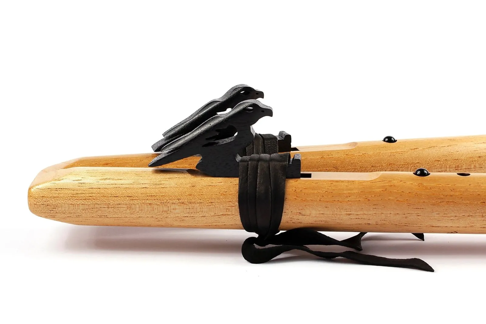 Double Drone Flute Two Hawks in A - Spanish Cedar