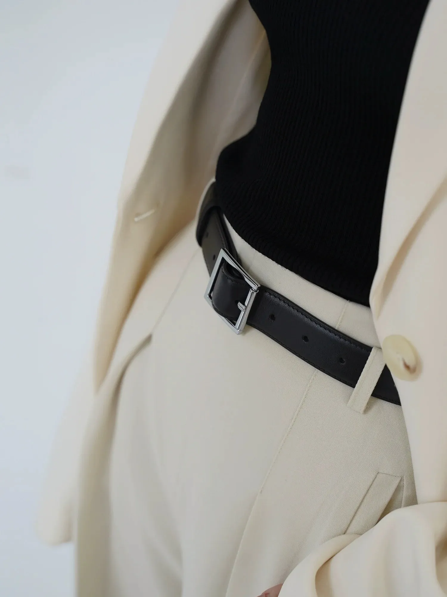 Double-Sided Cowhide Pin Buckle Belt