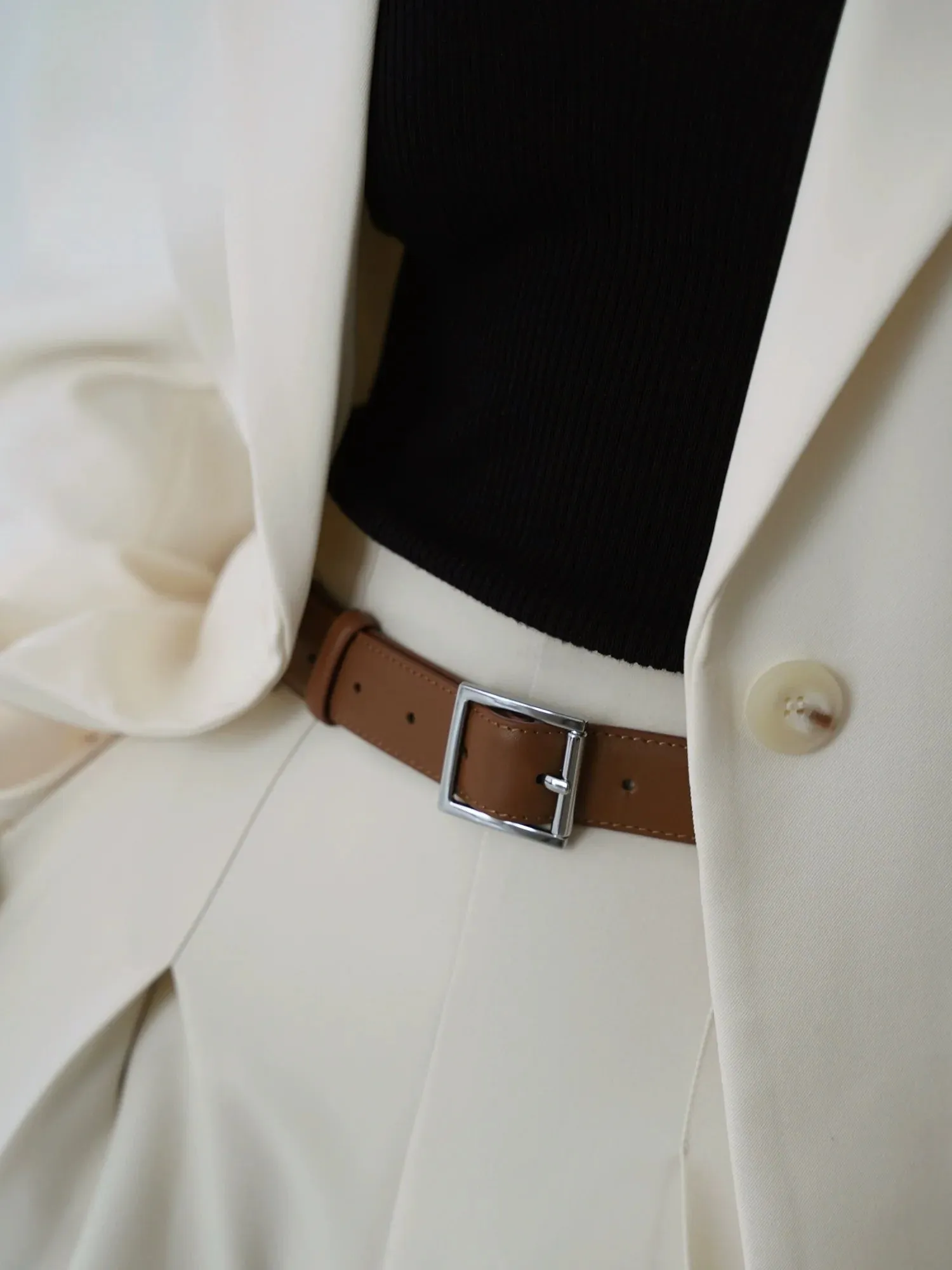 Double-Sided Cowhide Pin Buckle Belt