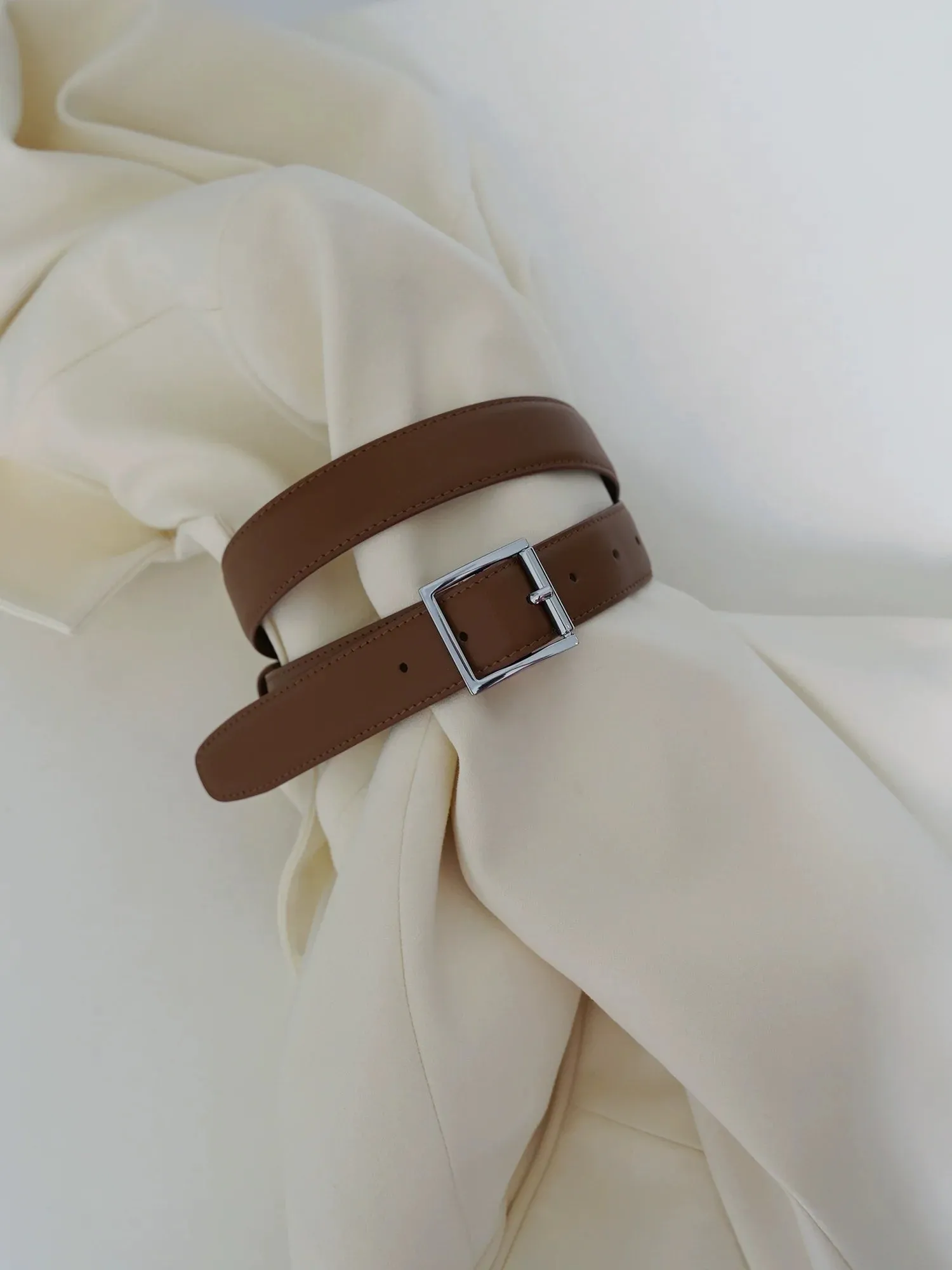 Double-Sided Cowhide Pin Buckle Belt