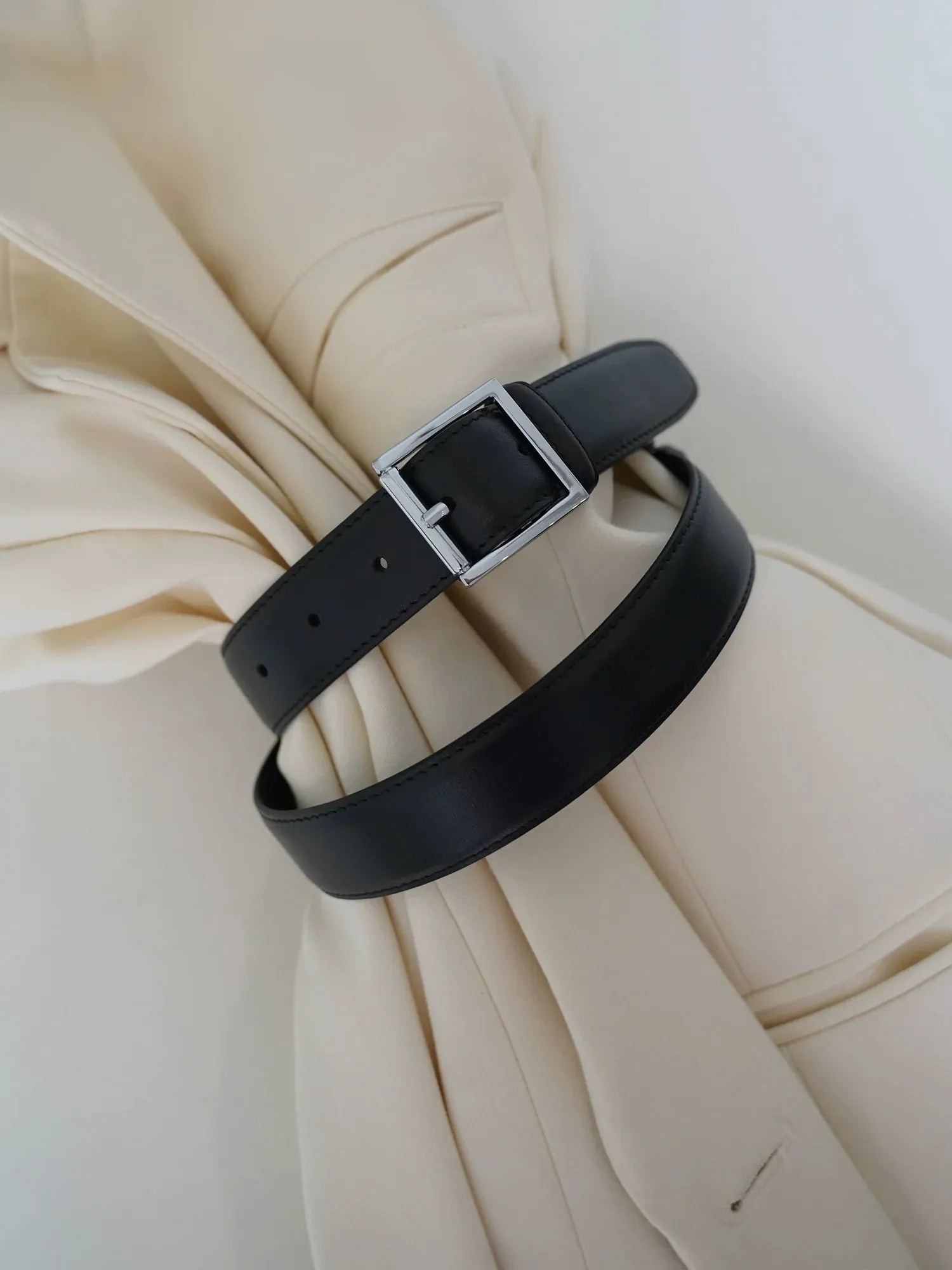 Double-Sided Cowhide Pin Buckle Belt