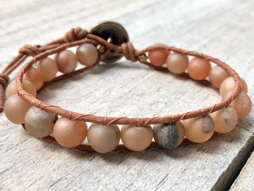Druzy Agate Beaded Bracelet