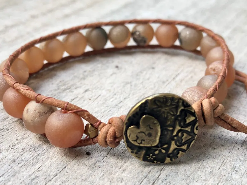 Druzy Agate Beaded Bracelet