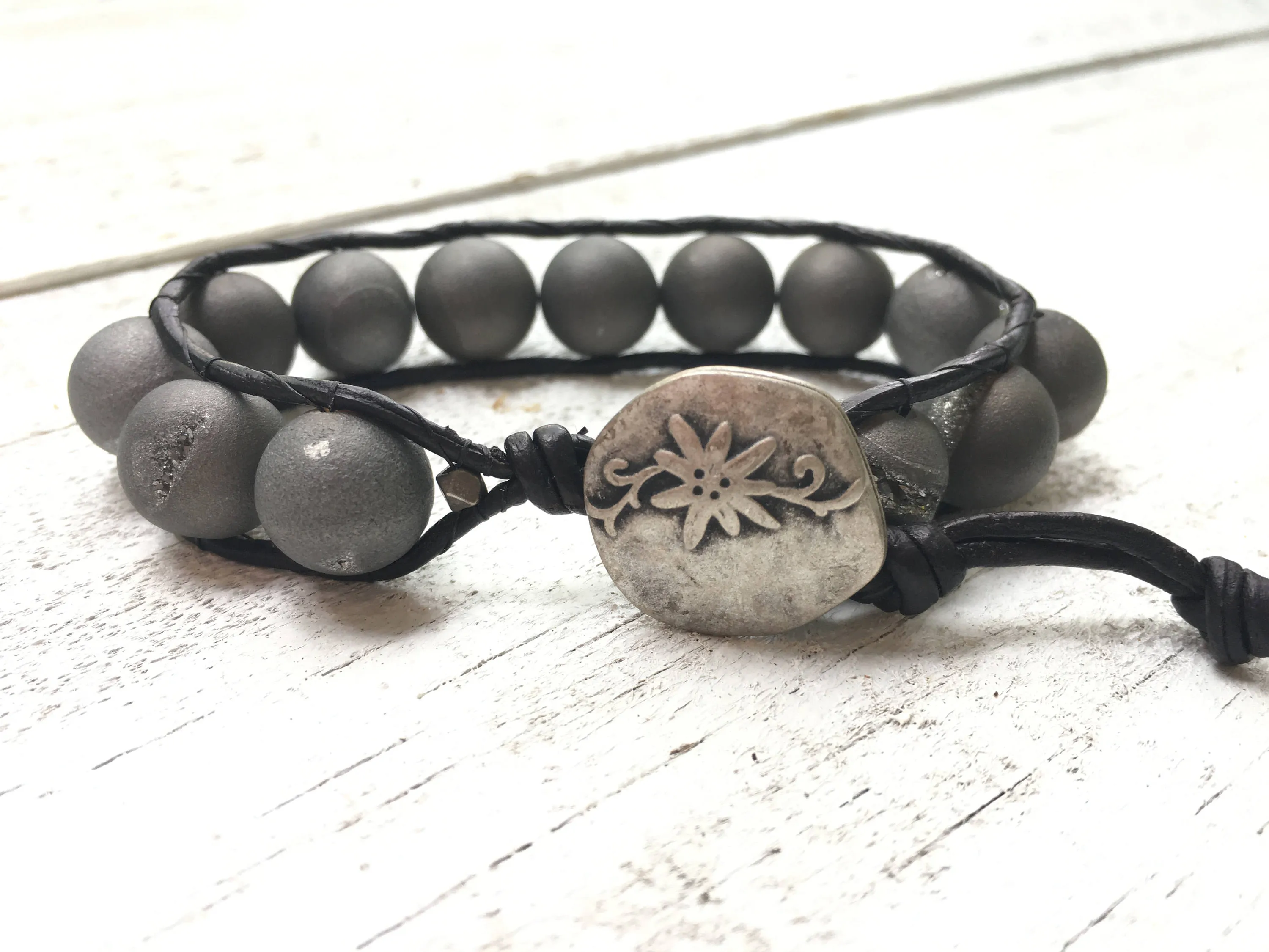 Druzy Agate Wrap Bracelet
