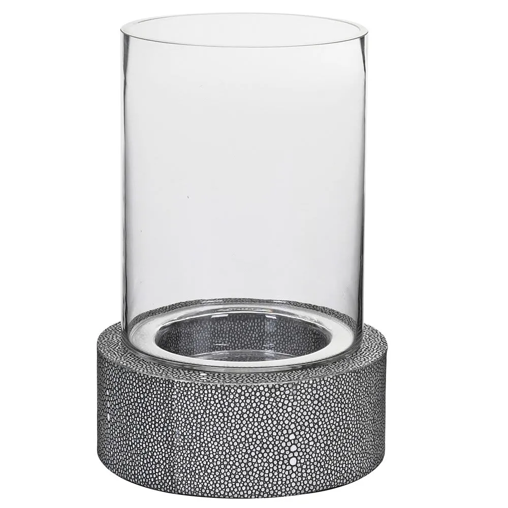 Dwell Leather And Glass Hurricane