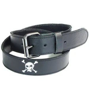 EB283-W  1 1/2" Embroidered Belt- Skull