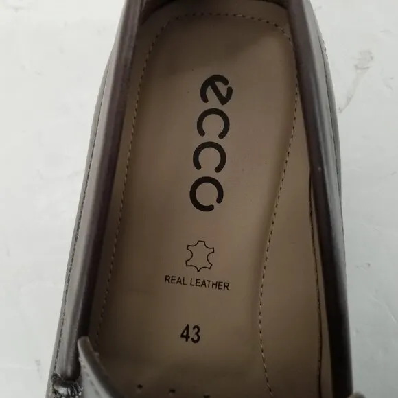 ECCO CLASSIC MOC 2.0  Mens brown leather driving shoe 4501436156 9-9.5 M   EU 43