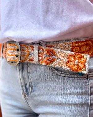 Embroidered Belt - Orange