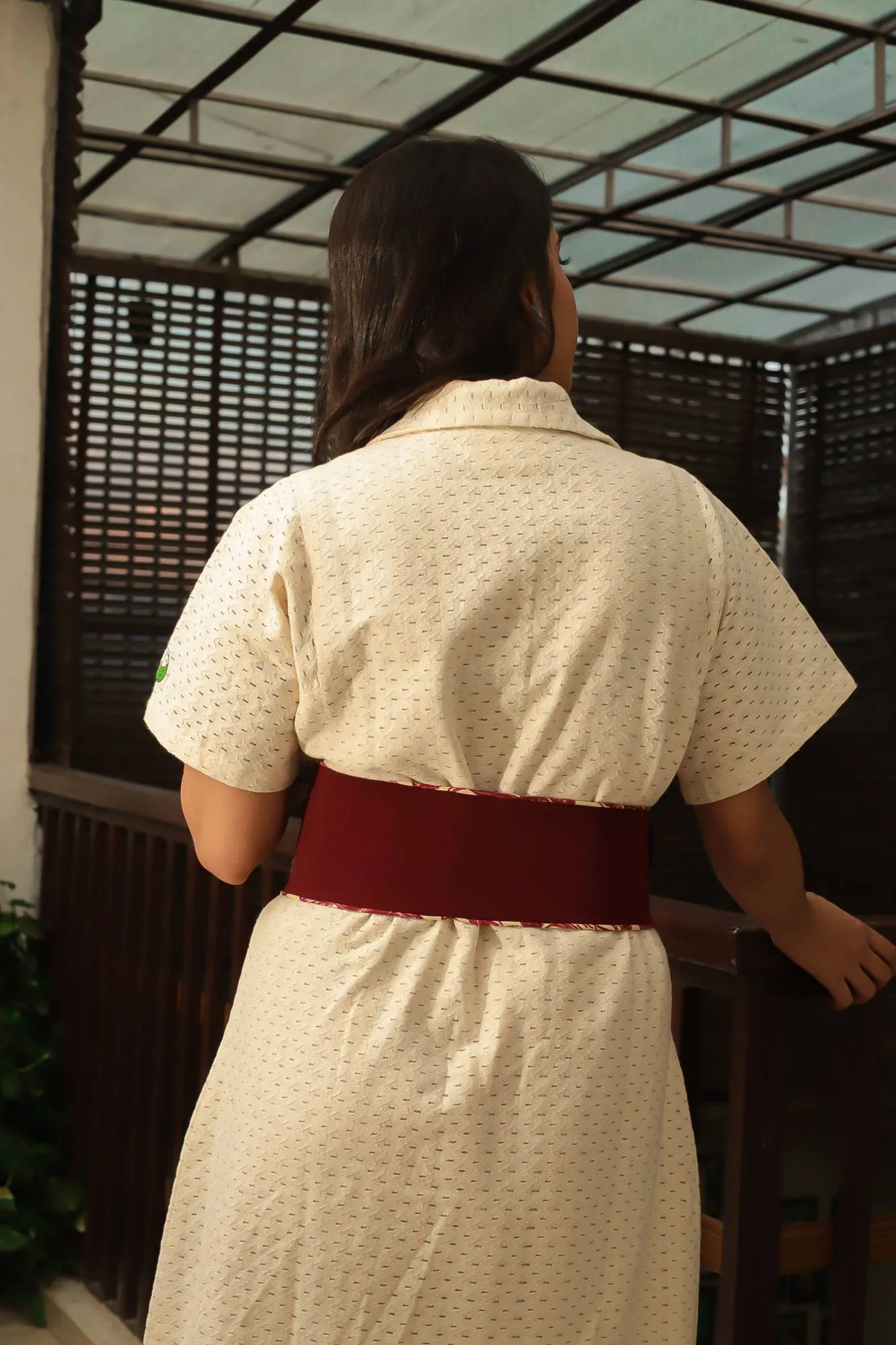 Embroidered Belt with Printed Scarf for Women