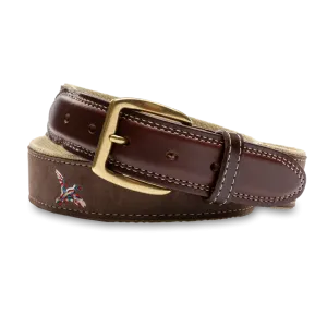 Embroidered Leather Belt | Duck Head