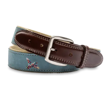 Embroidered Leather Belt | Duck Head