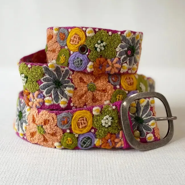 Embroidered Wool Belt