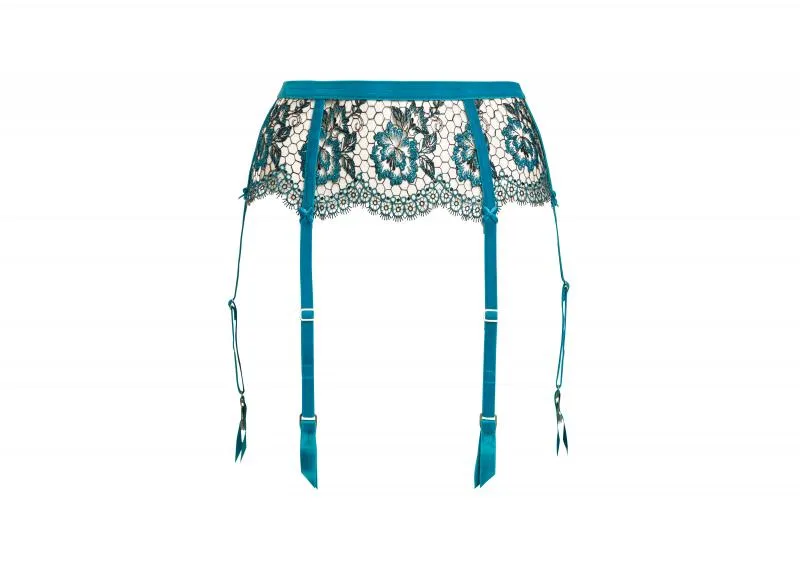 Evelina Lurex Suspender - Peacock -