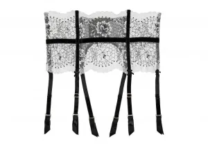 Evelina Suspender - Black/White -