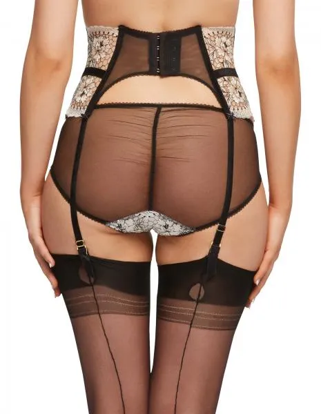 Evelina Suspender - Black/White -