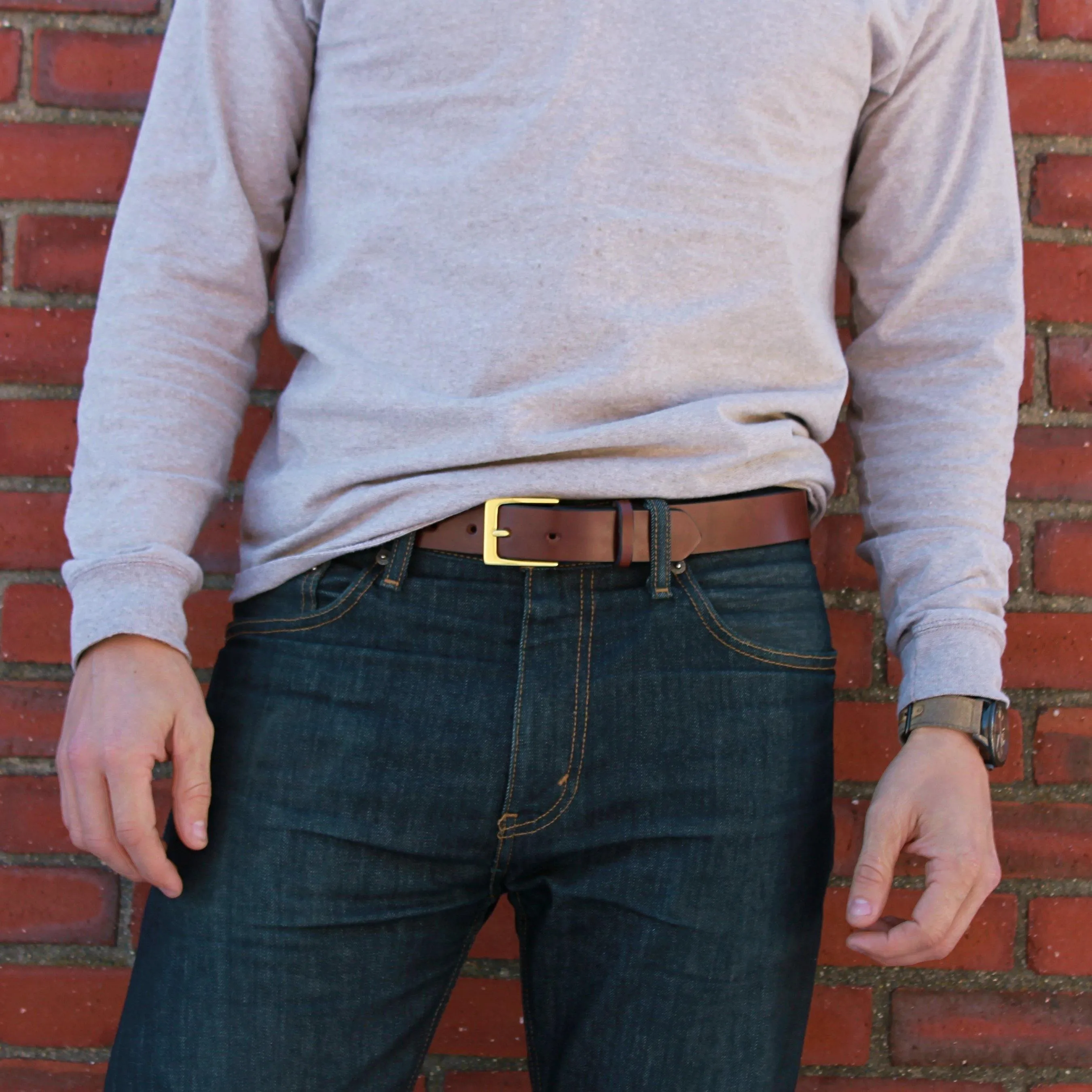 Everyday Belt - Brown with Gold Hardware