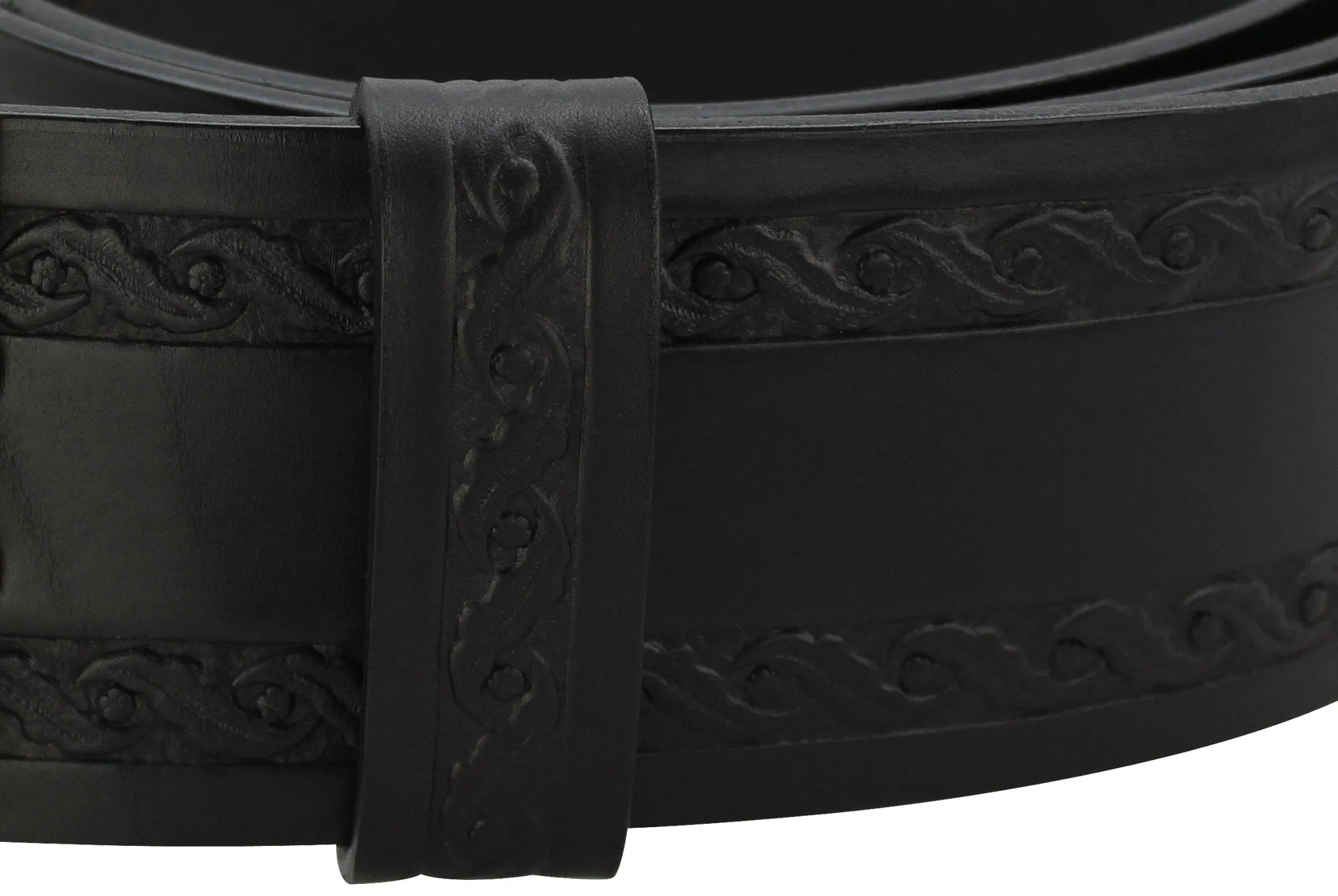 Extra Black Embossed 3.5" Santa Belt Keeper Loop Only