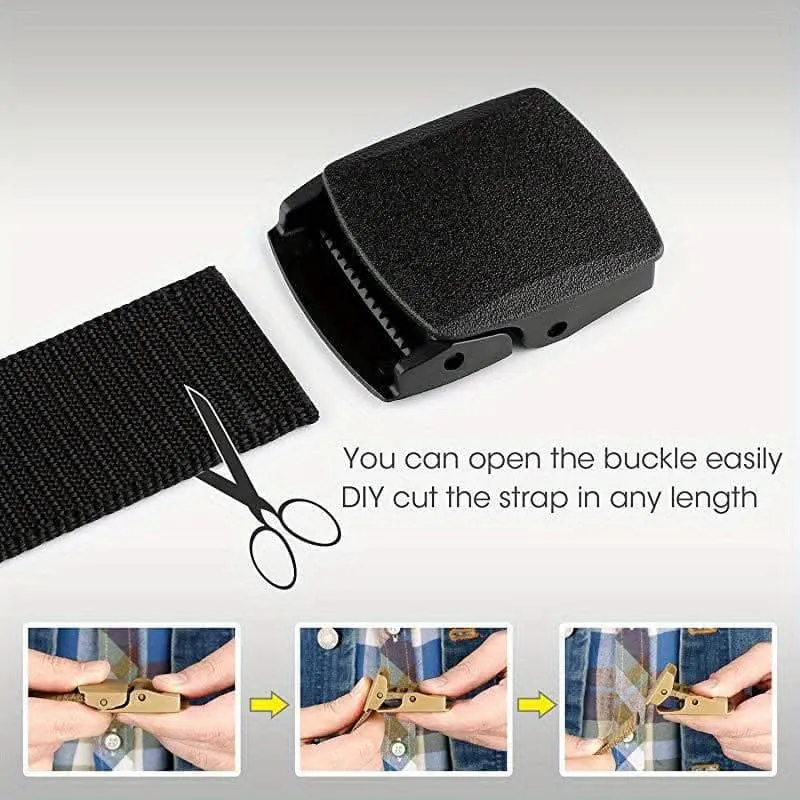 Extra Long Men's Canvas Belt – Casual Style with Oval Buckle