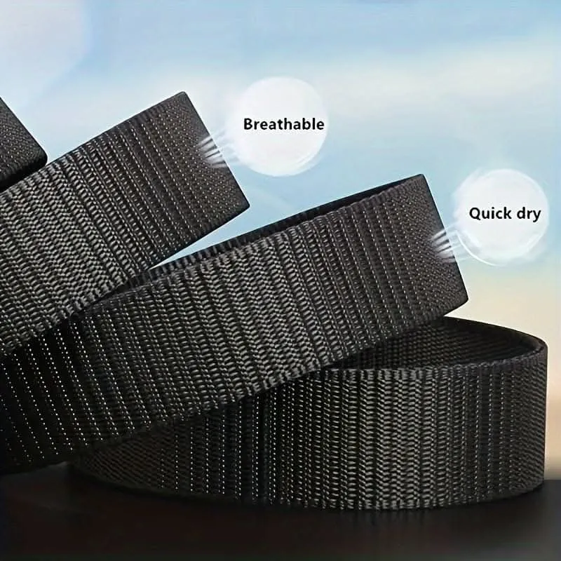 Extra Long Men's Canvas Belt – Casual Style with Oval Buckle