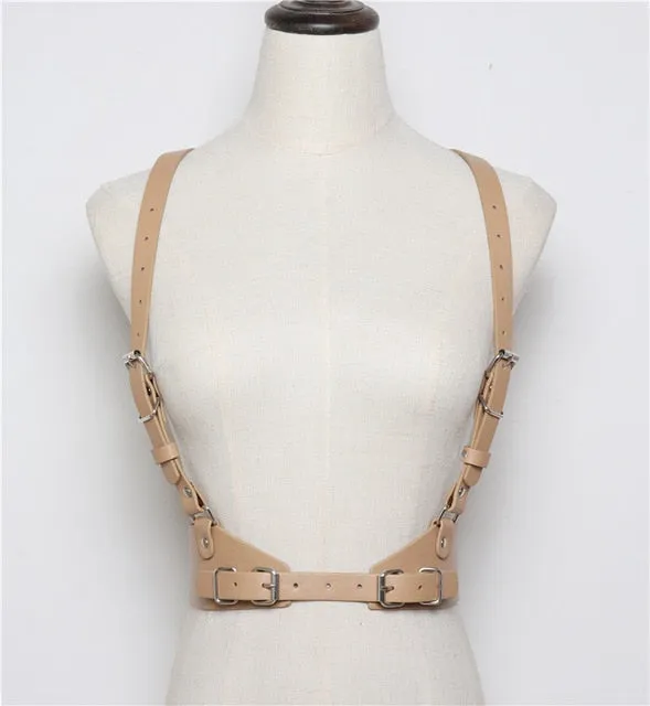 Fashion Women Punk  Faux Leather Body Bondage