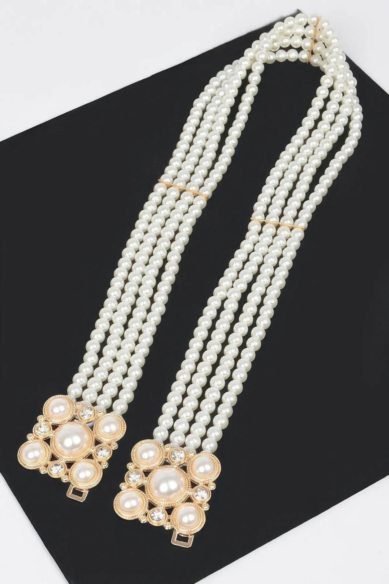 Faux Pearl Elastic Belt