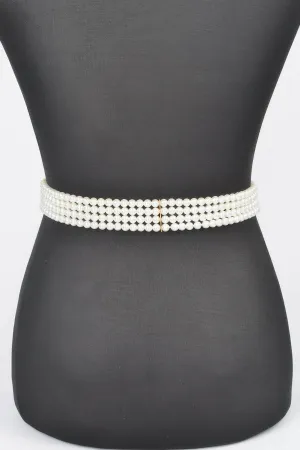 Faux Pearl Elastic Belt