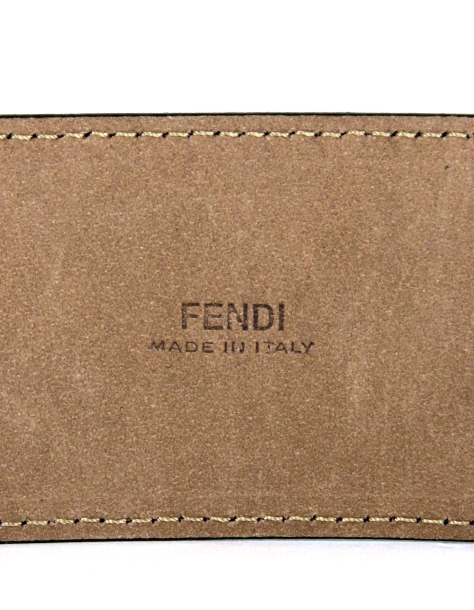 Fendi Velvet Tobacco FF Logo Belt sz 85/34"