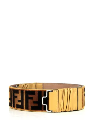 Fendi Velvet Tobacco FF Logo Belt sz 85/34"