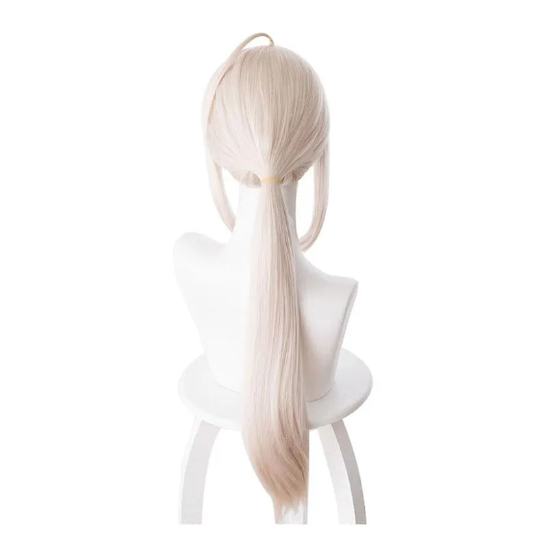 FGO Fate/Grand Order Saber Altria Chemical 70cm Light Pink Yellow Ponytail Cosplay Wigs