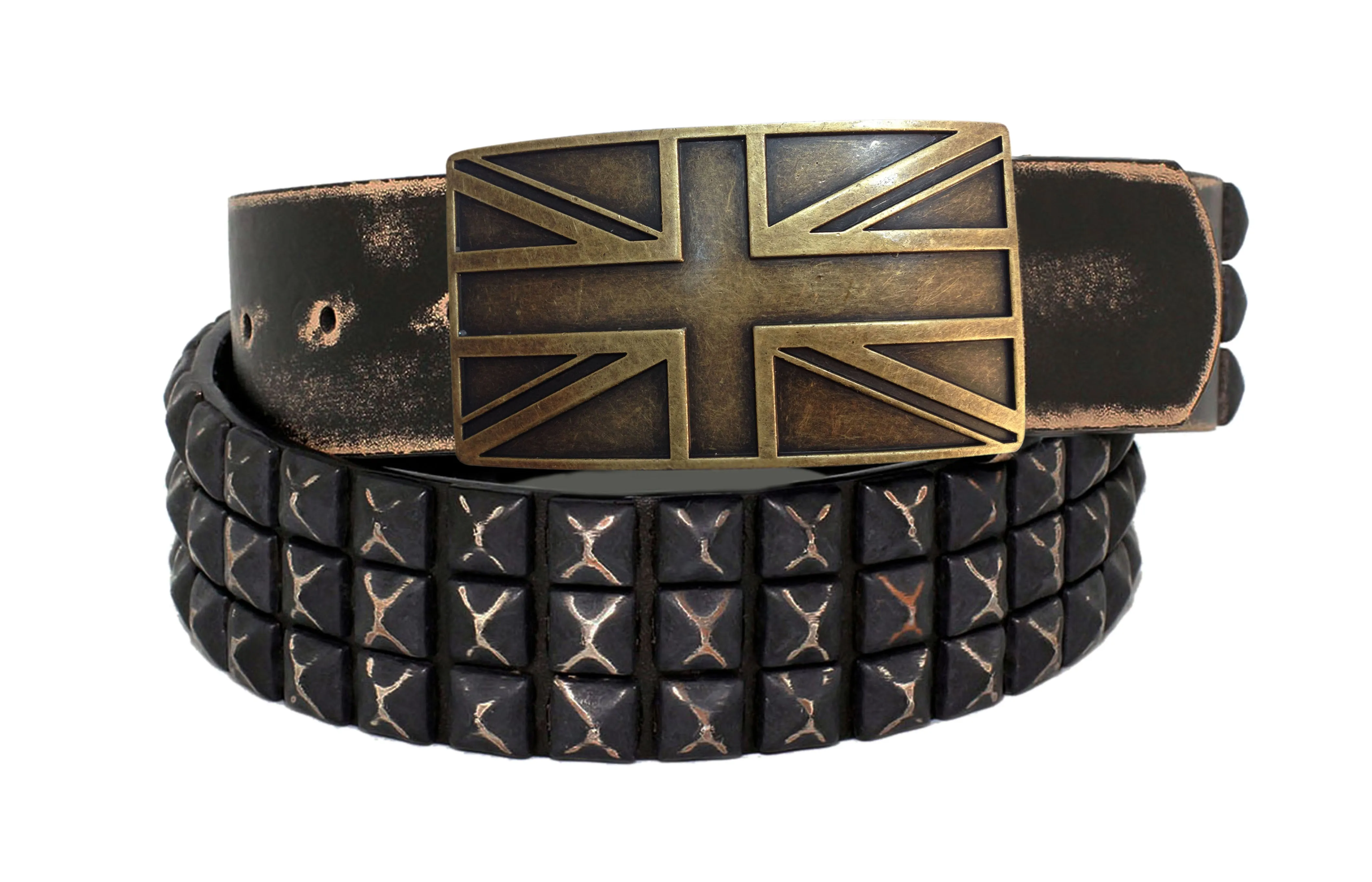 FL-UK Men's Steampunk Union Jack Bristish Flag Plaque Buckle Fits 1.5" Belt