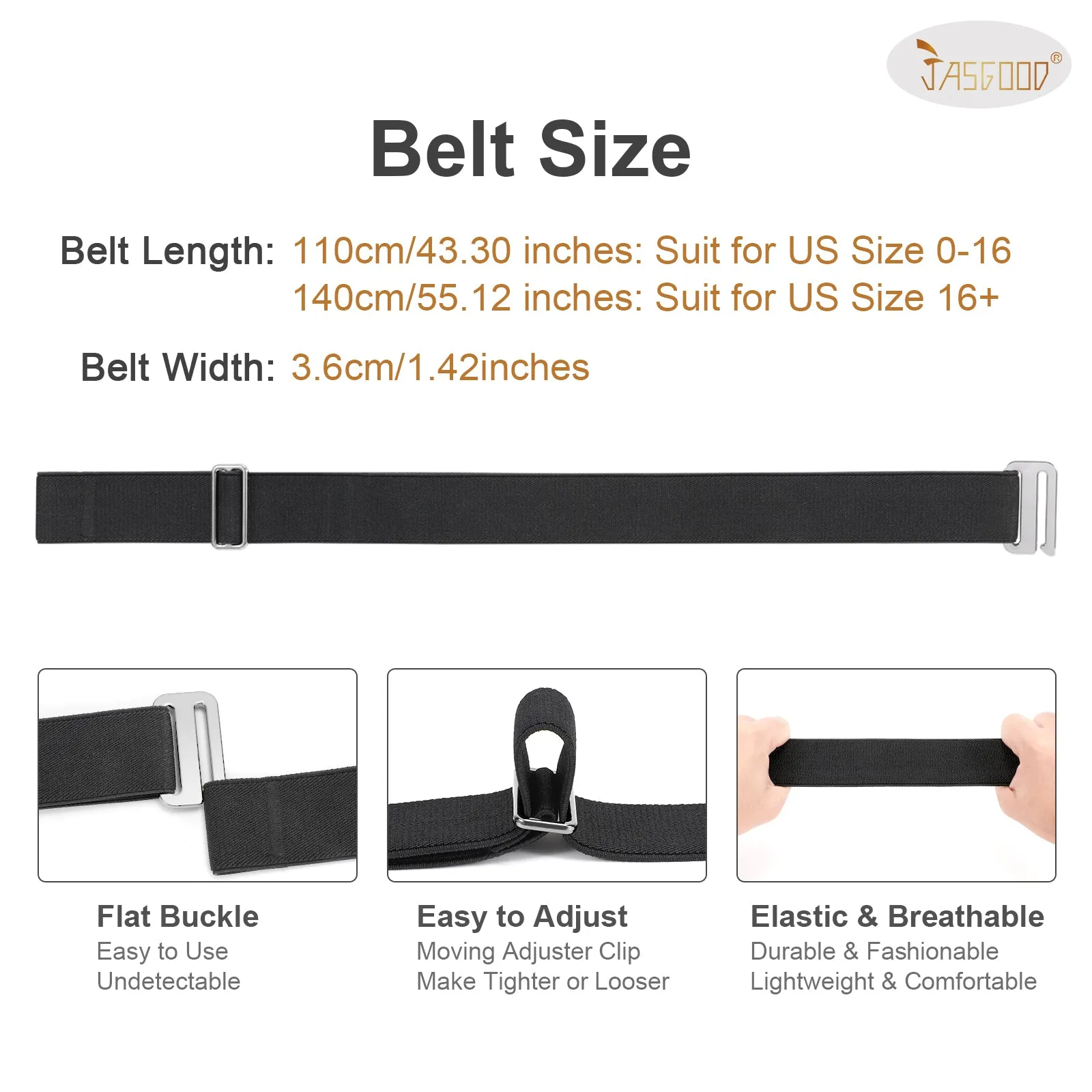 Flat Buckle Invisible Elastic Stretch Belt for Men Great Gift for Father