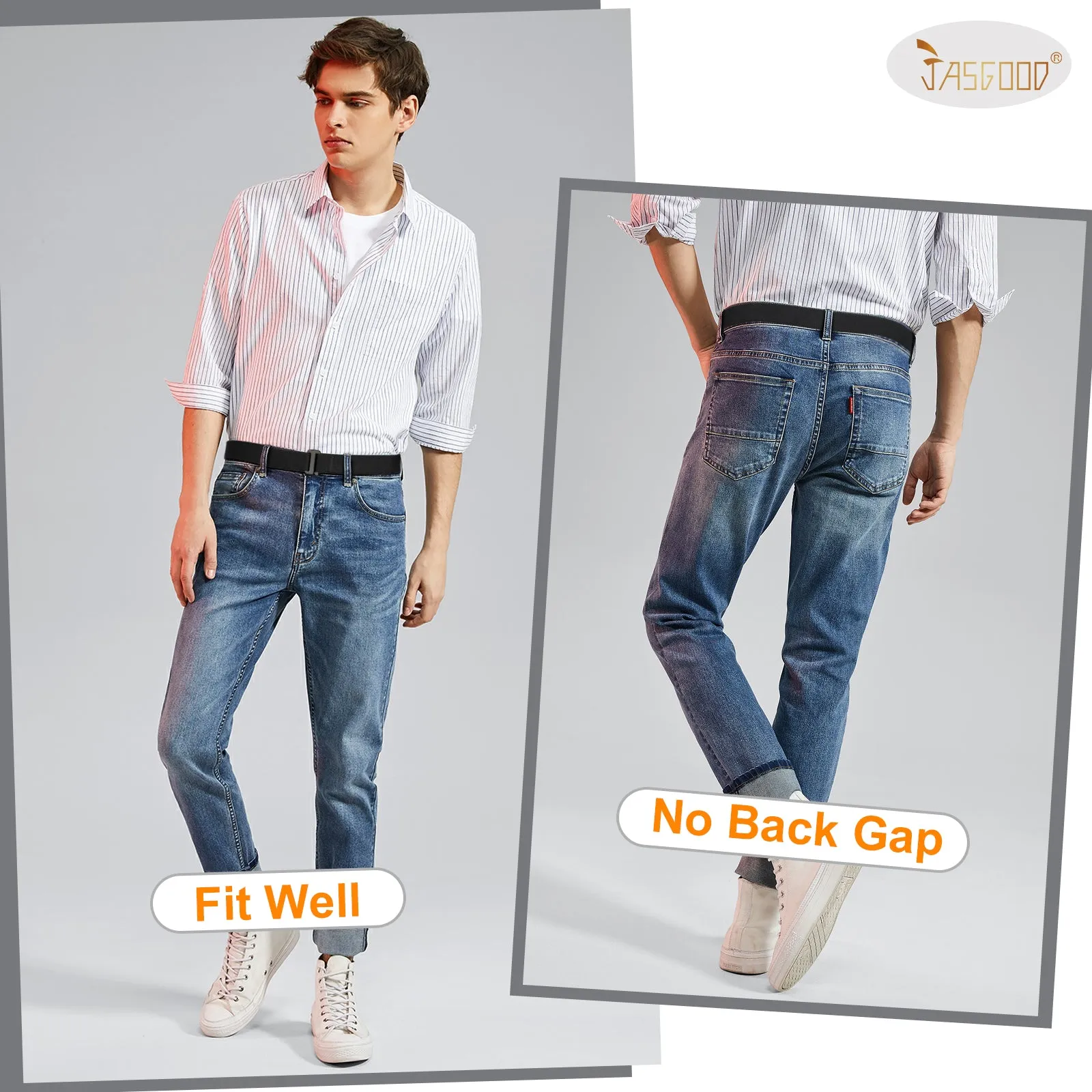 Flat Buckle Invisible Elastic Stretch Belt for Men Great Gift for Father