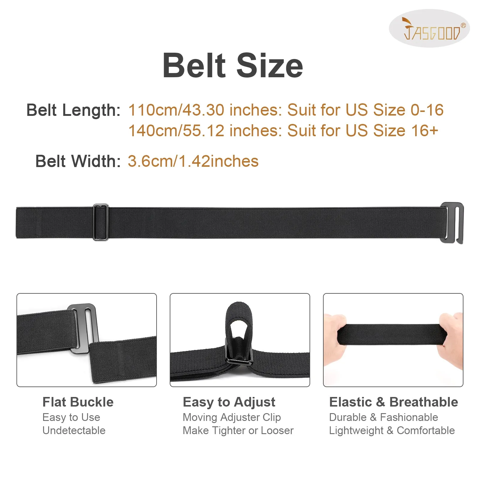 Flat Buckle Invisible Elastic Stretch Belt for Men Great Gift for Father