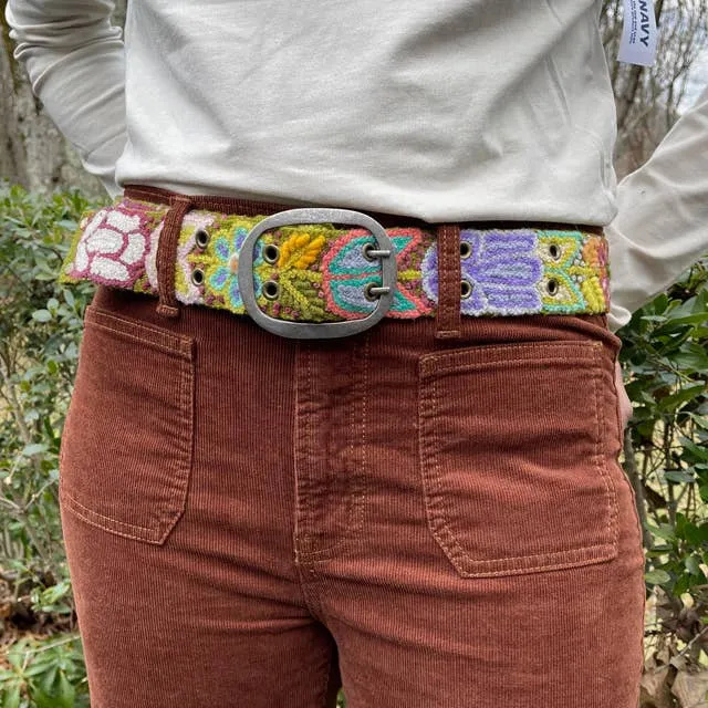 Folklorica Floral Embroidered Wool Belt