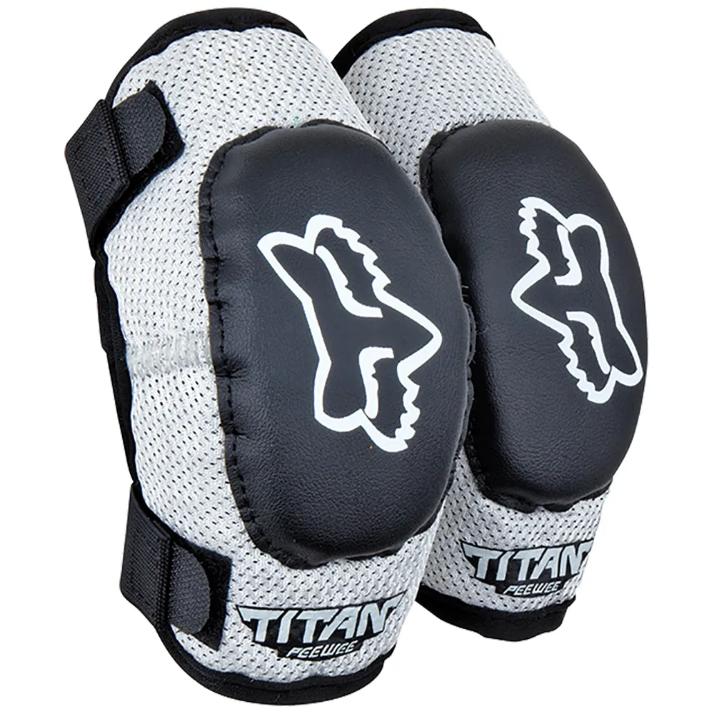 FOX PEEWEE TITAN ELBOW GUARDS [BLACK/SILVER]