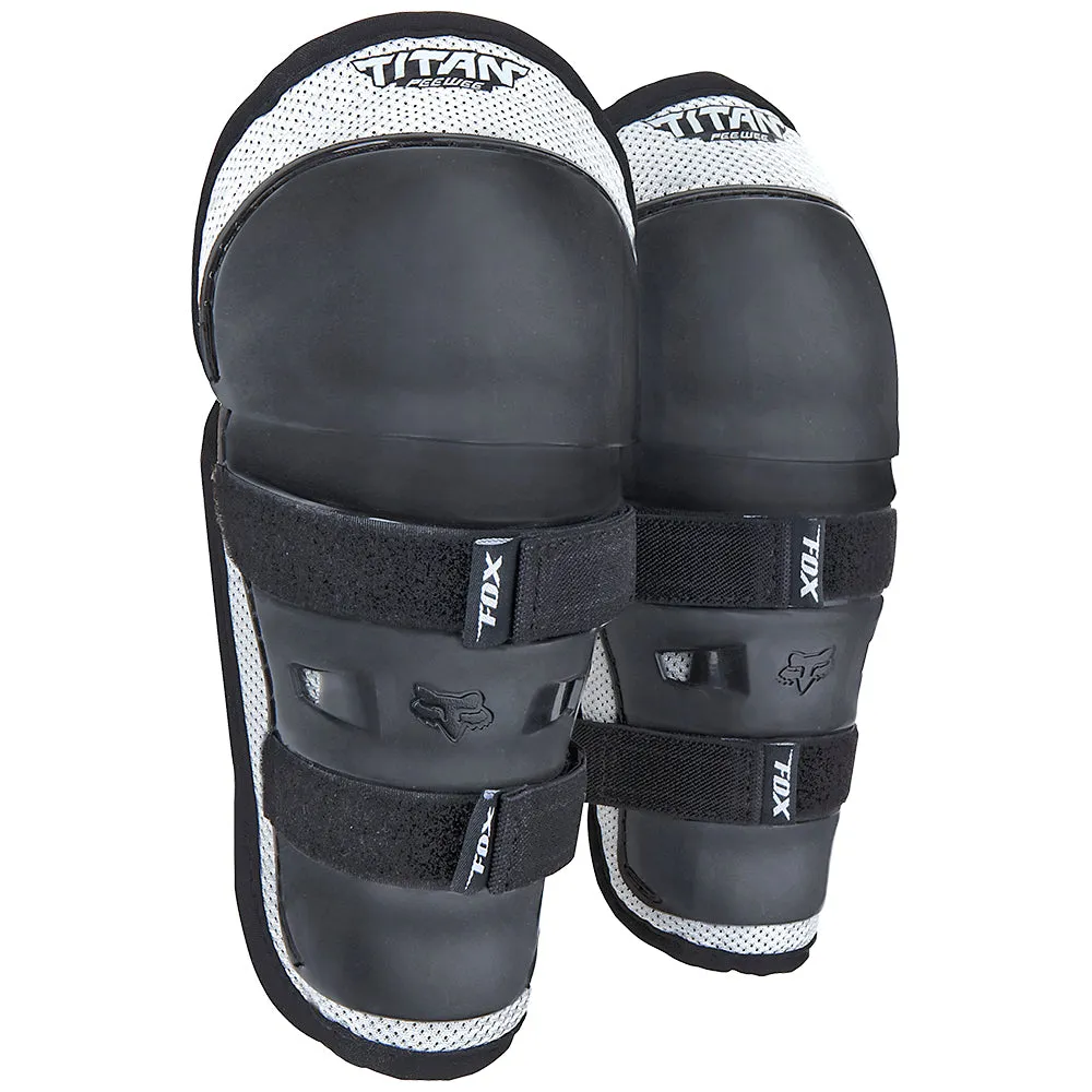 FOX PEEWEE TITAN KNEE/SHIN GUARDS BLACK/SILVER