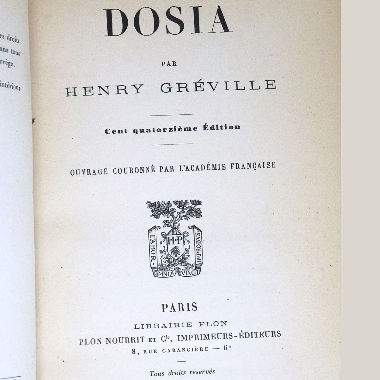 French Leather Bound Book: Dosia by Henry Greville (Alice Durand)