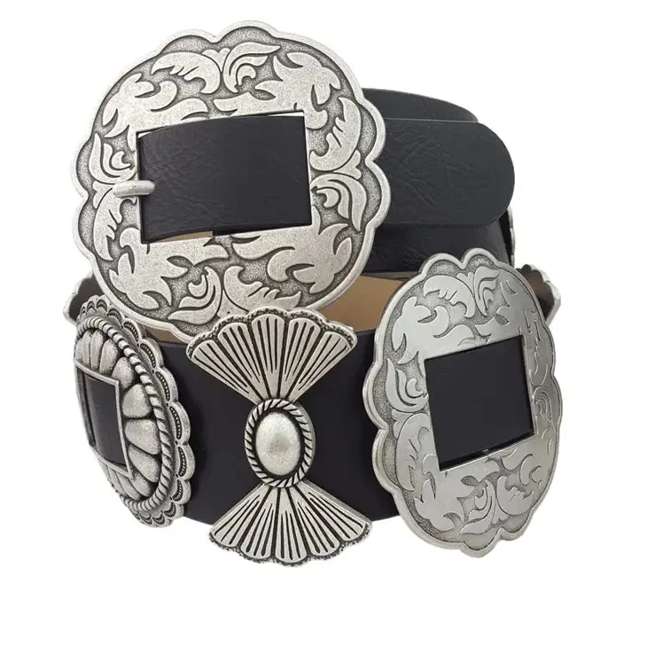 Fully Packed Concho Wide Western Belt