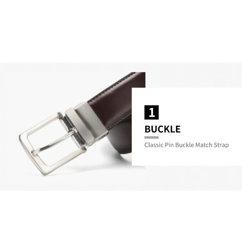 Funki Buys | Belts | Men's Luxury Leather Belt Reversible Buckle