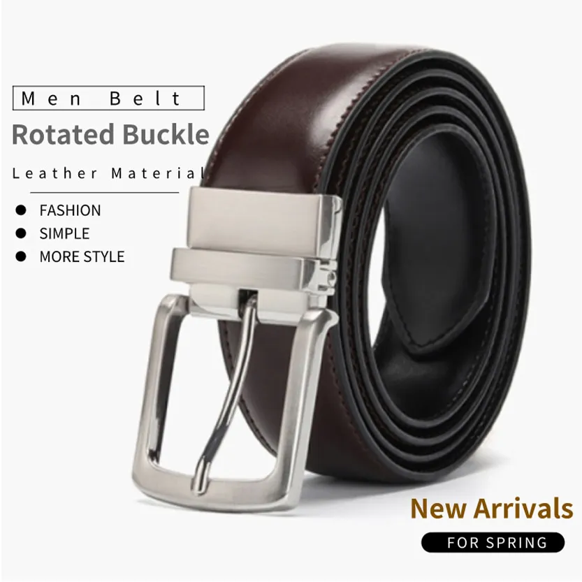 Funki Buys | Belts | Men's Luxury Leather Belt Reversible Buckle