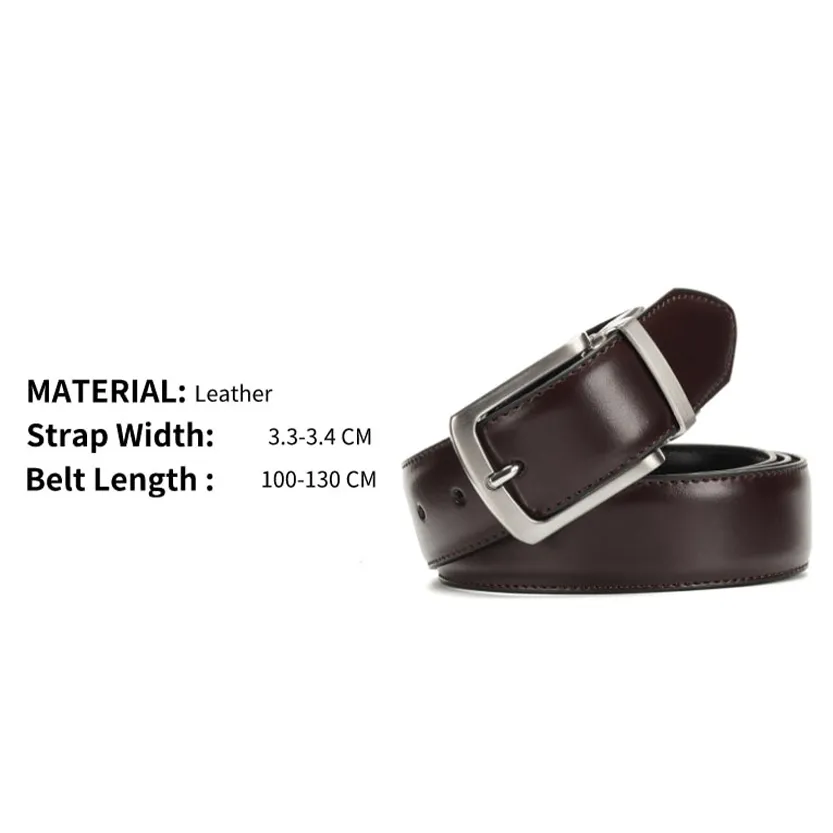 Funki Buys | Belts | Men's Luxury Leather Belt Reversible Buckle