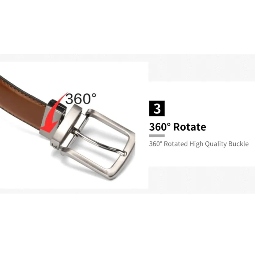 Funki Buys | Belts | Men's Luxury Leather Belt Reversible Buckle